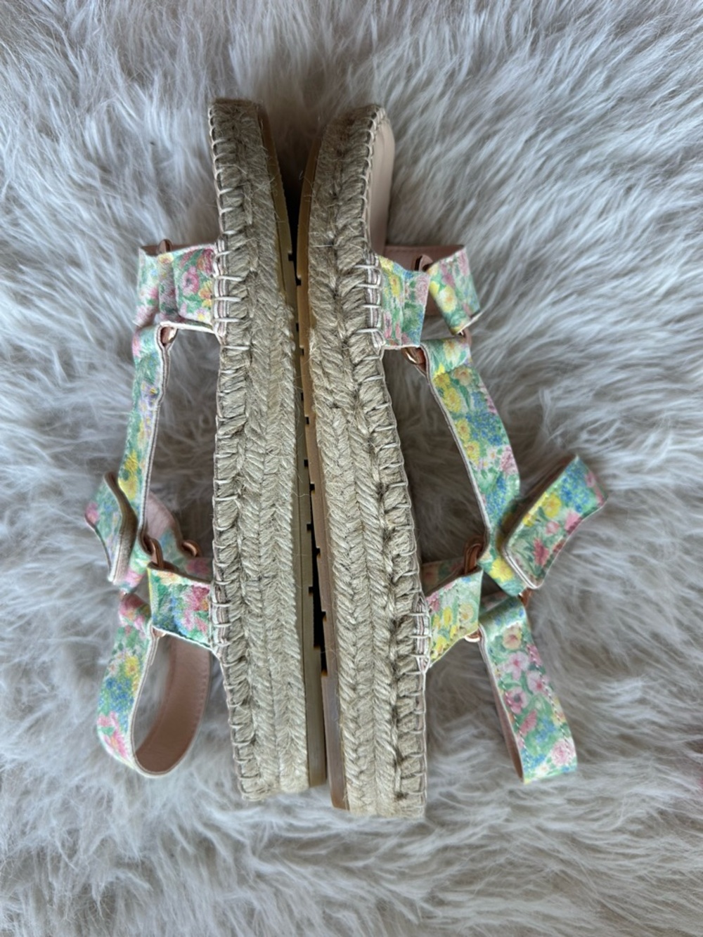 Love Shack Fancy Manebi rainbow skies  flowers hiking Espadrille 10 Sandals 41 - Picture 10 of 14